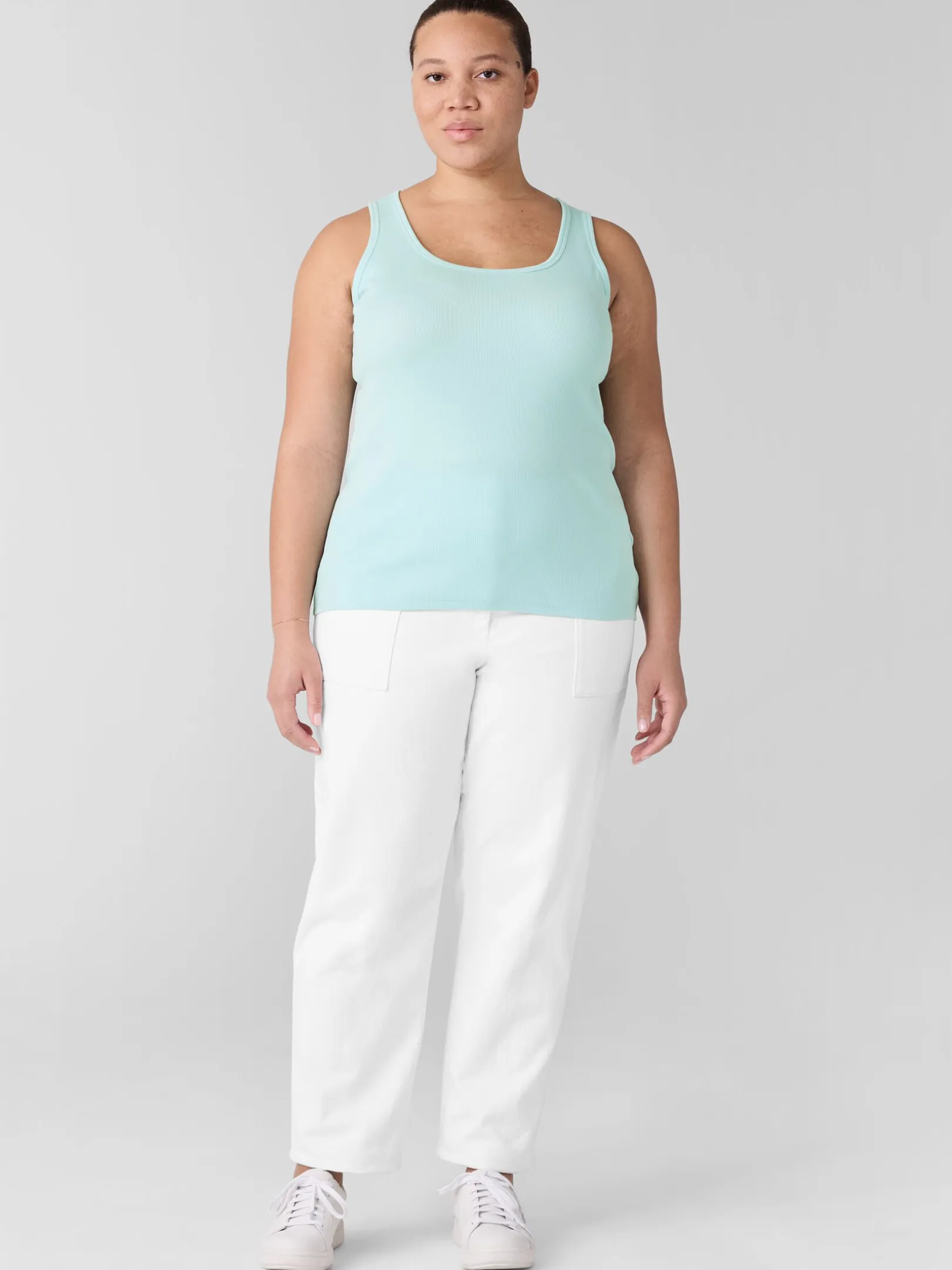Organic Cotton Stretch Rib Slim Tank