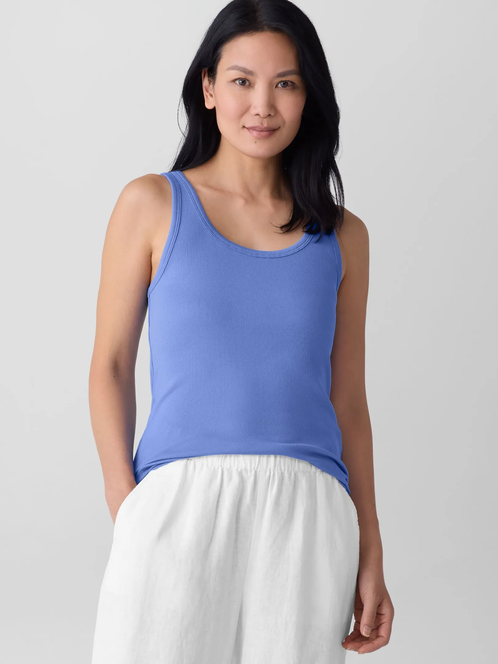 Organic Cotton Stretch Rib Slim Tank