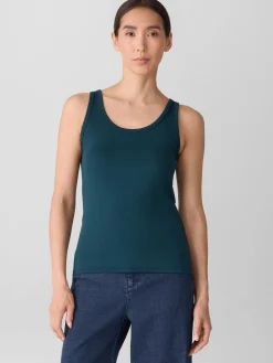 Organic Cotton Stretch Rib Slim Tank