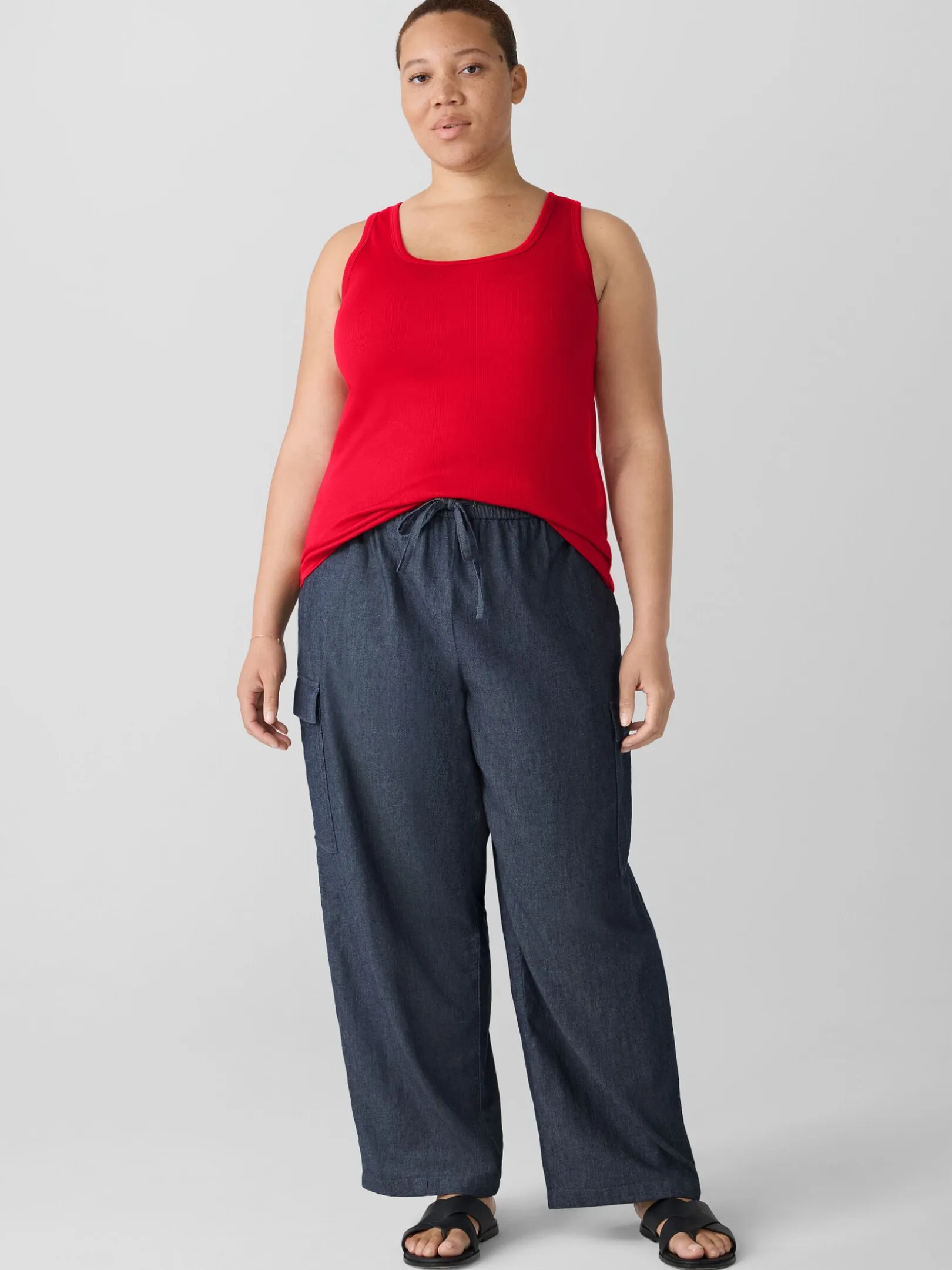 Organic Cotton Stretch Rib Slim Tank