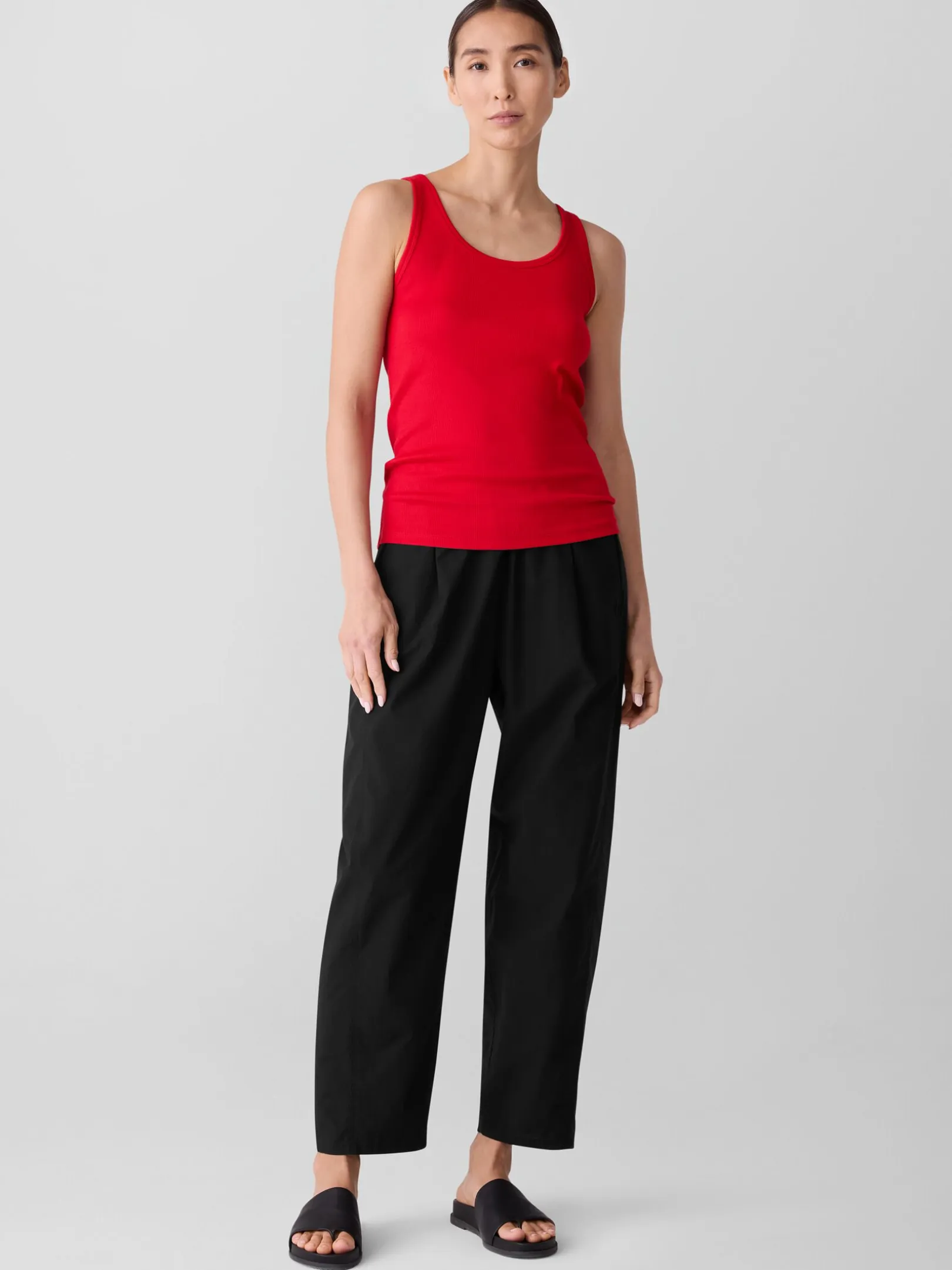 Organic Cotton Stretch Rib Slim Tank