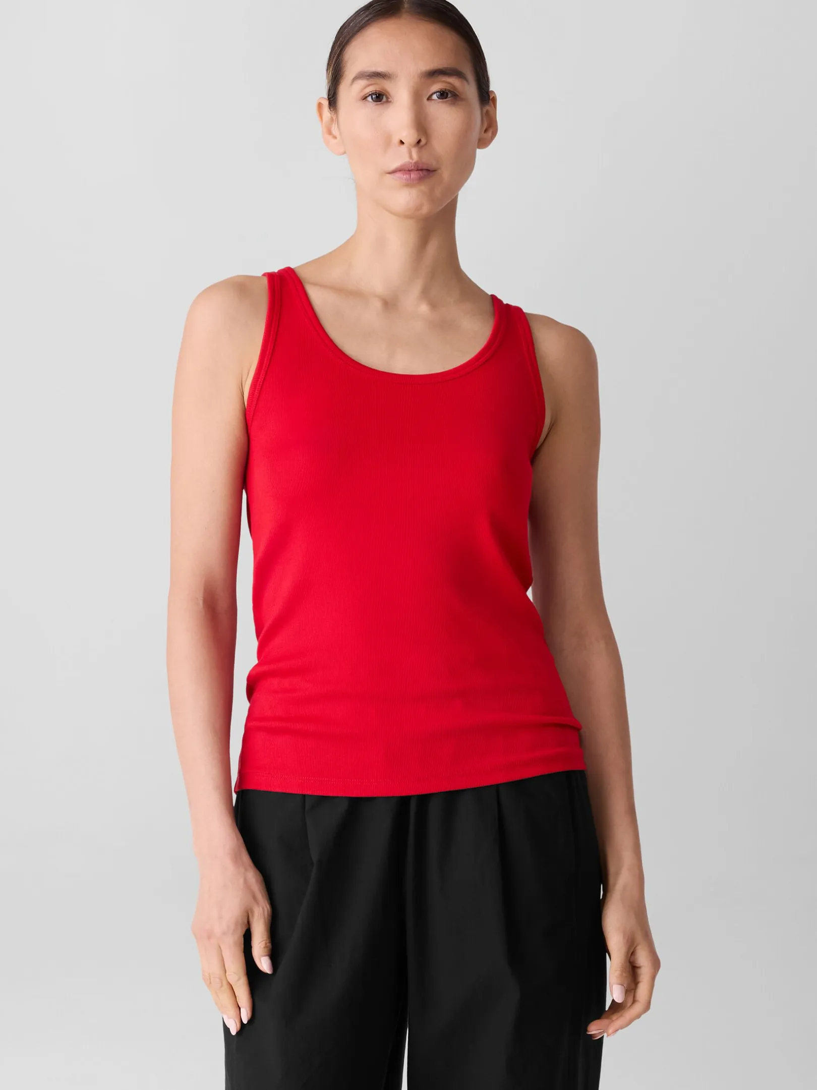 Organic Cotton Stretch Rib Slim Tank