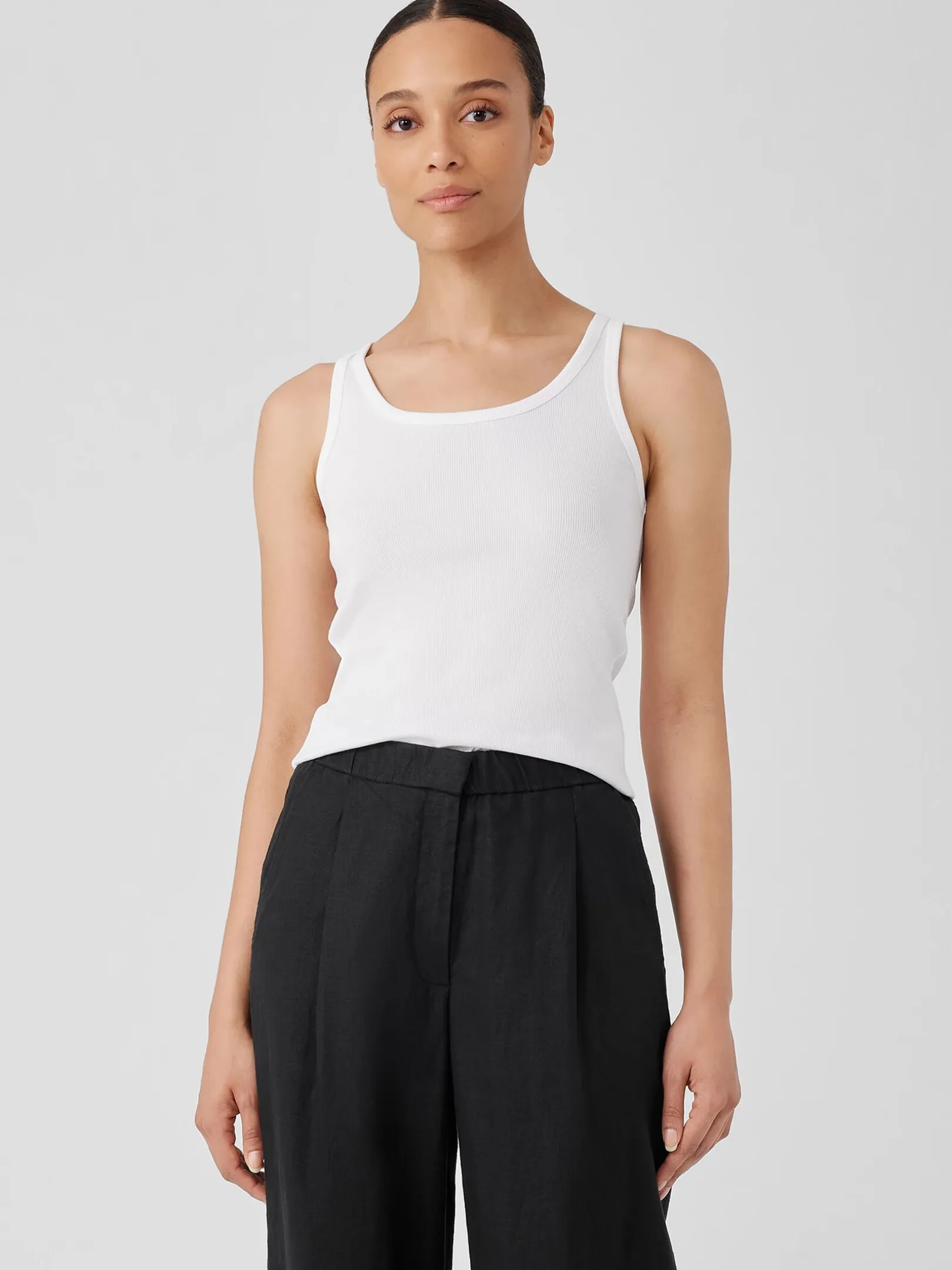 Organic Cotton Stretch Rib Slim Tank