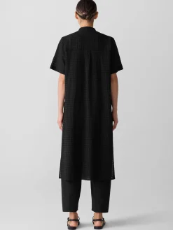 Organic Cotton Voile Box Band Collar Shirt