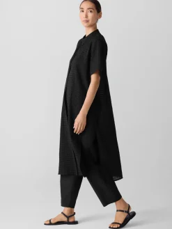 Organic Cotton Voile Box Band Collar Shirt