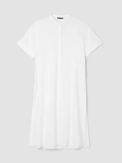 Organic Cotton Voile Box Band Collar Shirt
