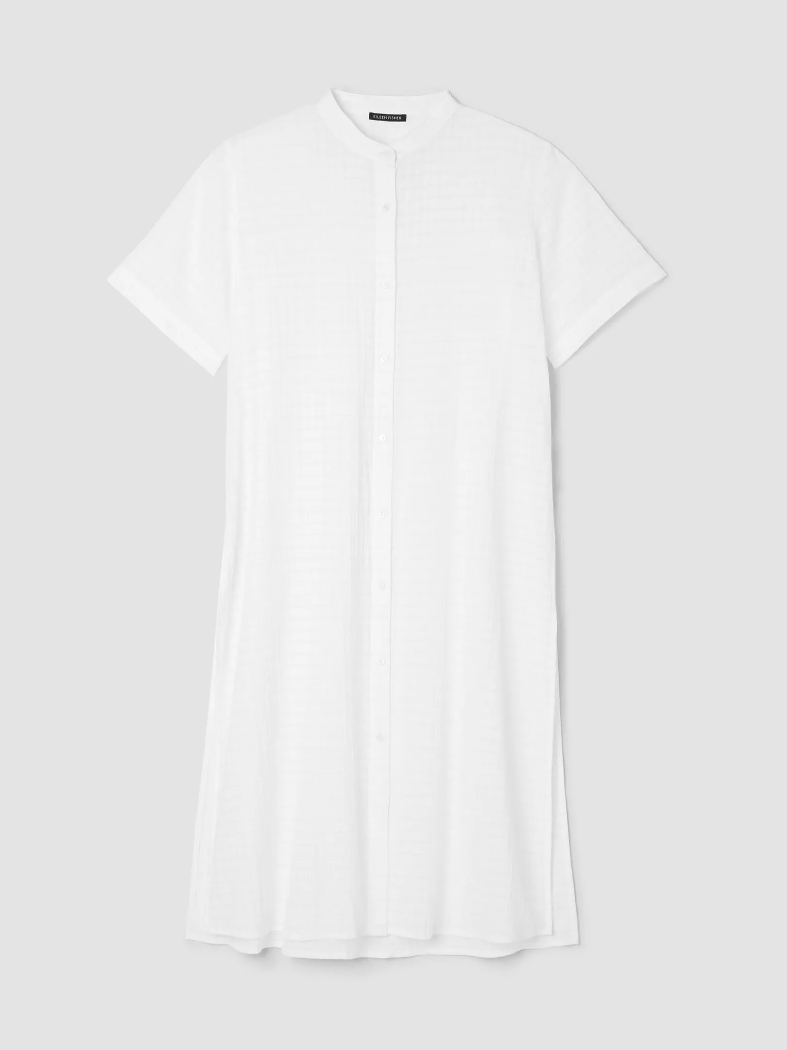 Organic Cotton Voile Box Band Collar Shirt