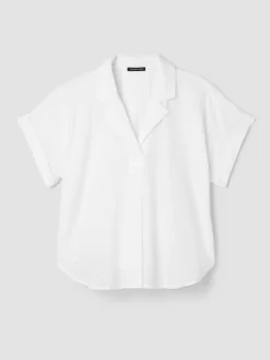 Organic Cotton Voile Box Notch Collar Shirt