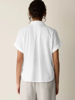 Organic Cotton Voile Box Notch Collar Shirt