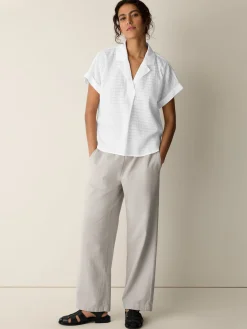 Organic Cotton Voile Box Notch Collar Shirt