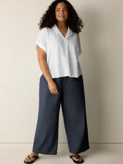 Organic Cotton Voile Box Notch Collar Shirt