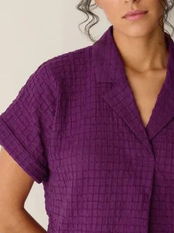 Organic Cotton Voile Box Notch Collar Shirt