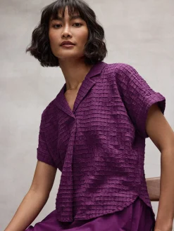 Organic Cotton Voile Box Notch Collar Shirt