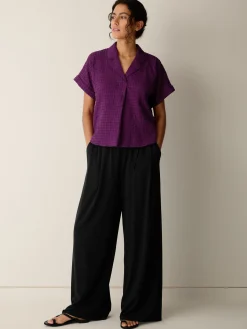 Organic Cotton Voile Box Notch Collar Shirt