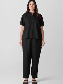 Organic Handkerchief LinenBand Collar Shirt