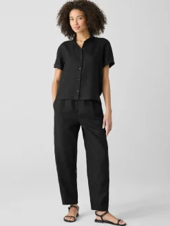 Organic Handkerchief LinenBand Collar Shirt