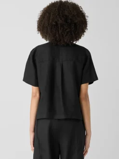 Organic Handkerchief LinenBand Collar Shirt