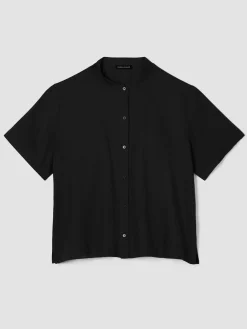 Organic Handkerchief LinenBand Collar Shirt