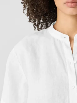 Organic Handkerchief LinenBand Collar Shirt