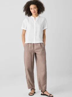 Organic Handkerchief LinenBand Collar Shirt