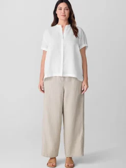 Organic Handkerchief LinenBand Collar Shirt