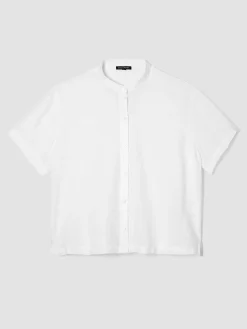 Organic Handkerchief LinenBand Collar Shirt