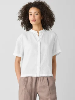 Organic Handkerchief LinenBand Collar Shirt