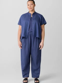 Organic Handkerchief LinenBand Collar Shirt