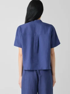 Organic Handkerchief LinenBand Collar Shirt