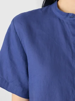 Organic Handkerchief LinenBand Collar Shirt