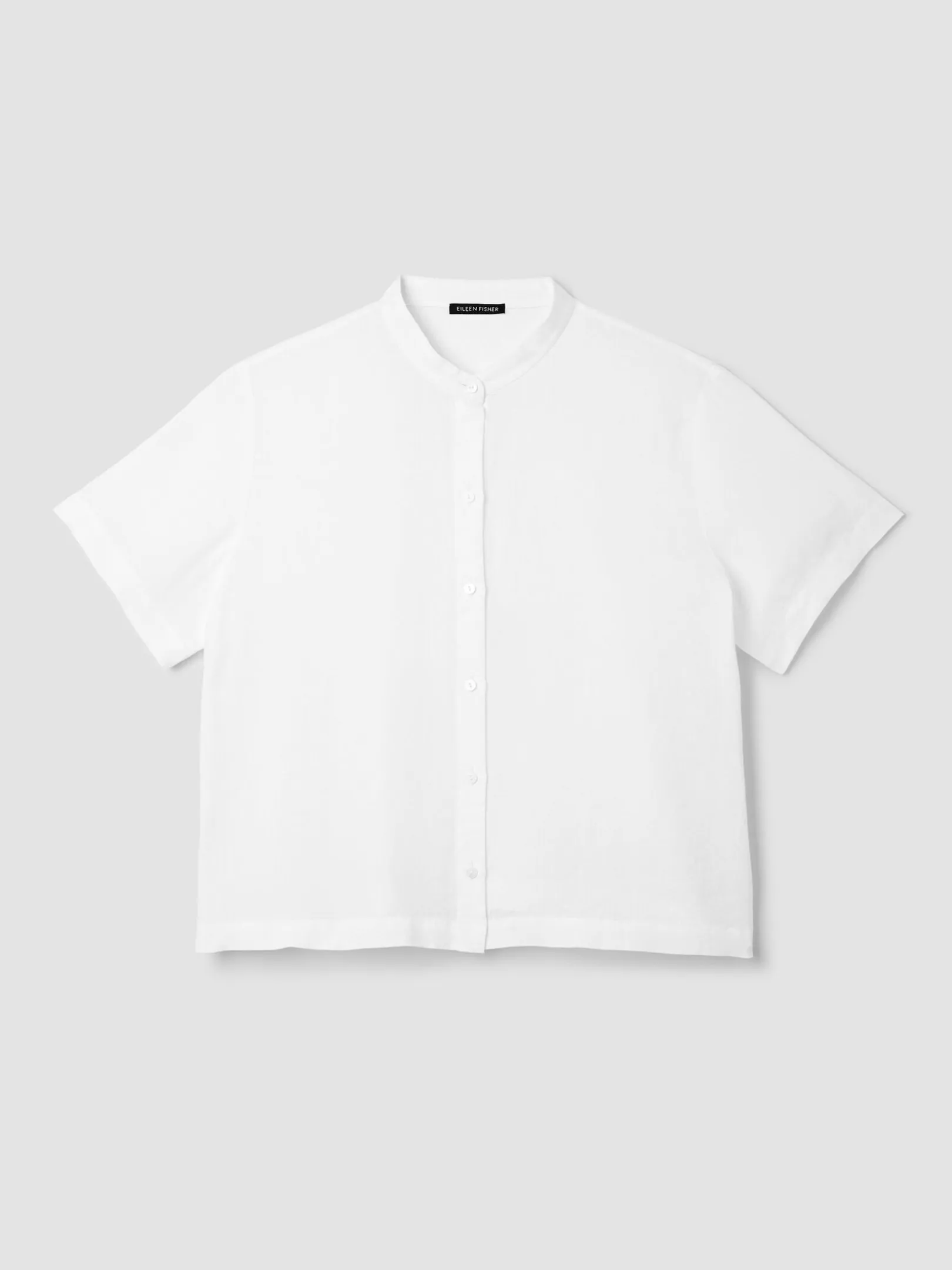 Organic Handkerchief Linen Band Collar Shirt