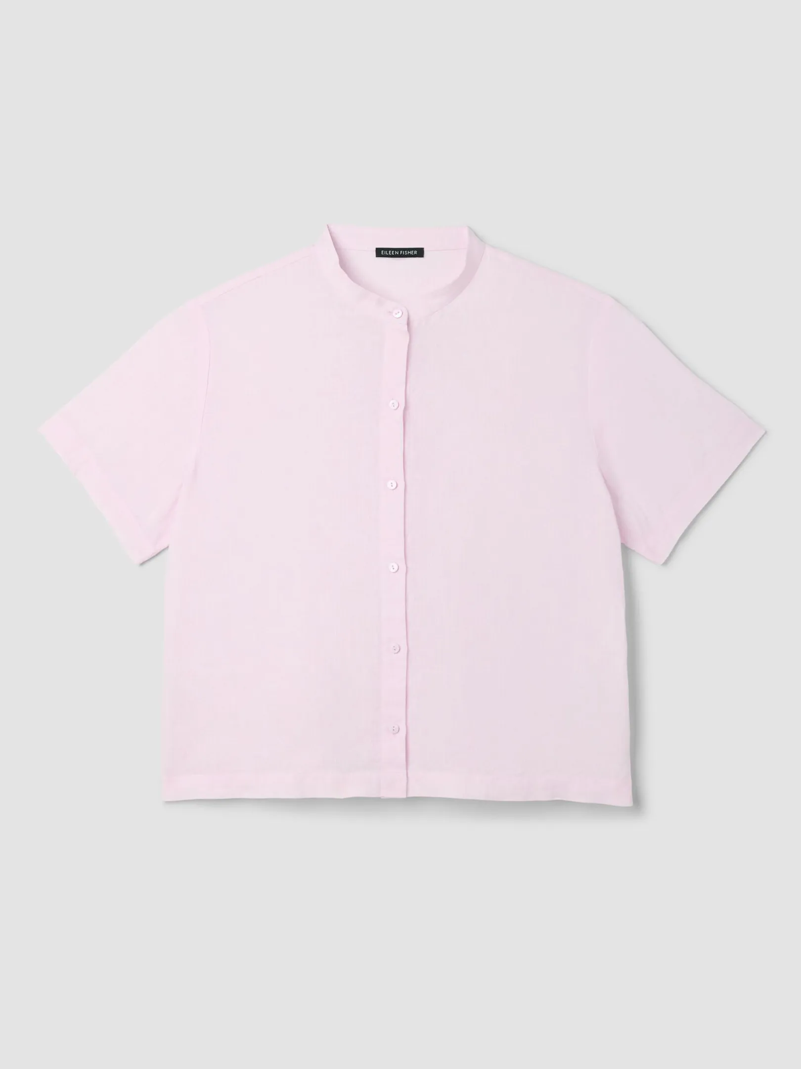 Organic Handkerchief Linen Band Collar Shirt