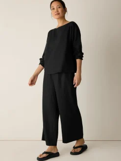 Organic Handkerchief Linen Bateau Neck Box-Top