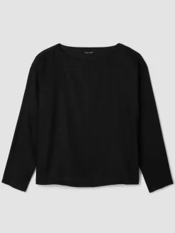 Organic Handkerchief Linen Bateau Neck Box-Top
