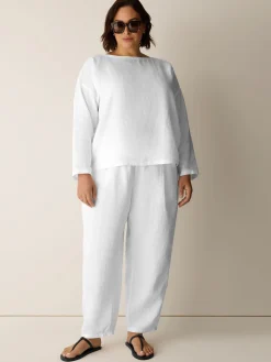 Organic Handkerchief Linen Bateau Neck Box-Top