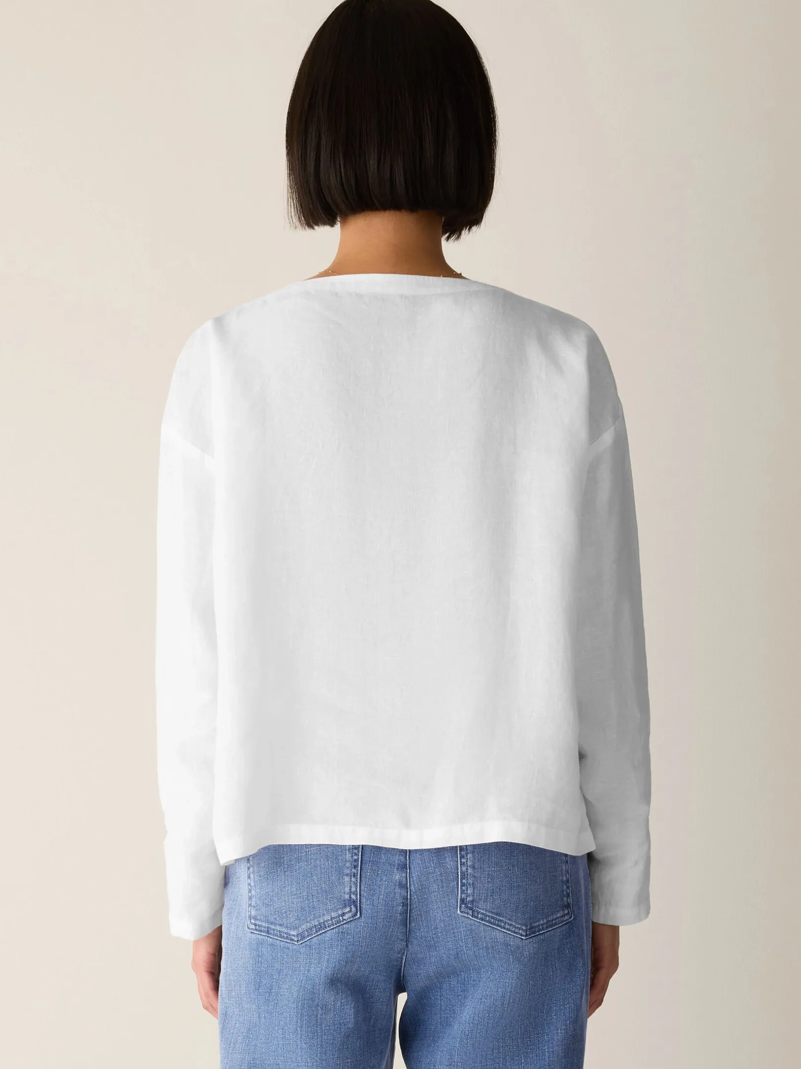 Organic Handkerchief Linen Bateau Neck Box-Top