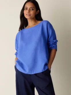 Organic Handkerchief Linen Bateau Neck Box-Top