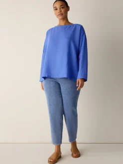 Organic Handkerchief Linen Bateau Neck Box-Top