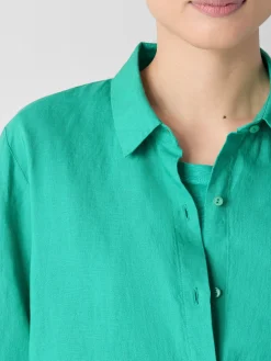 Organic Handkerchief Linen Classic Collar Shirt