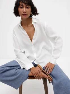 Organic Handkerchief Linen Classic Collar Shirt