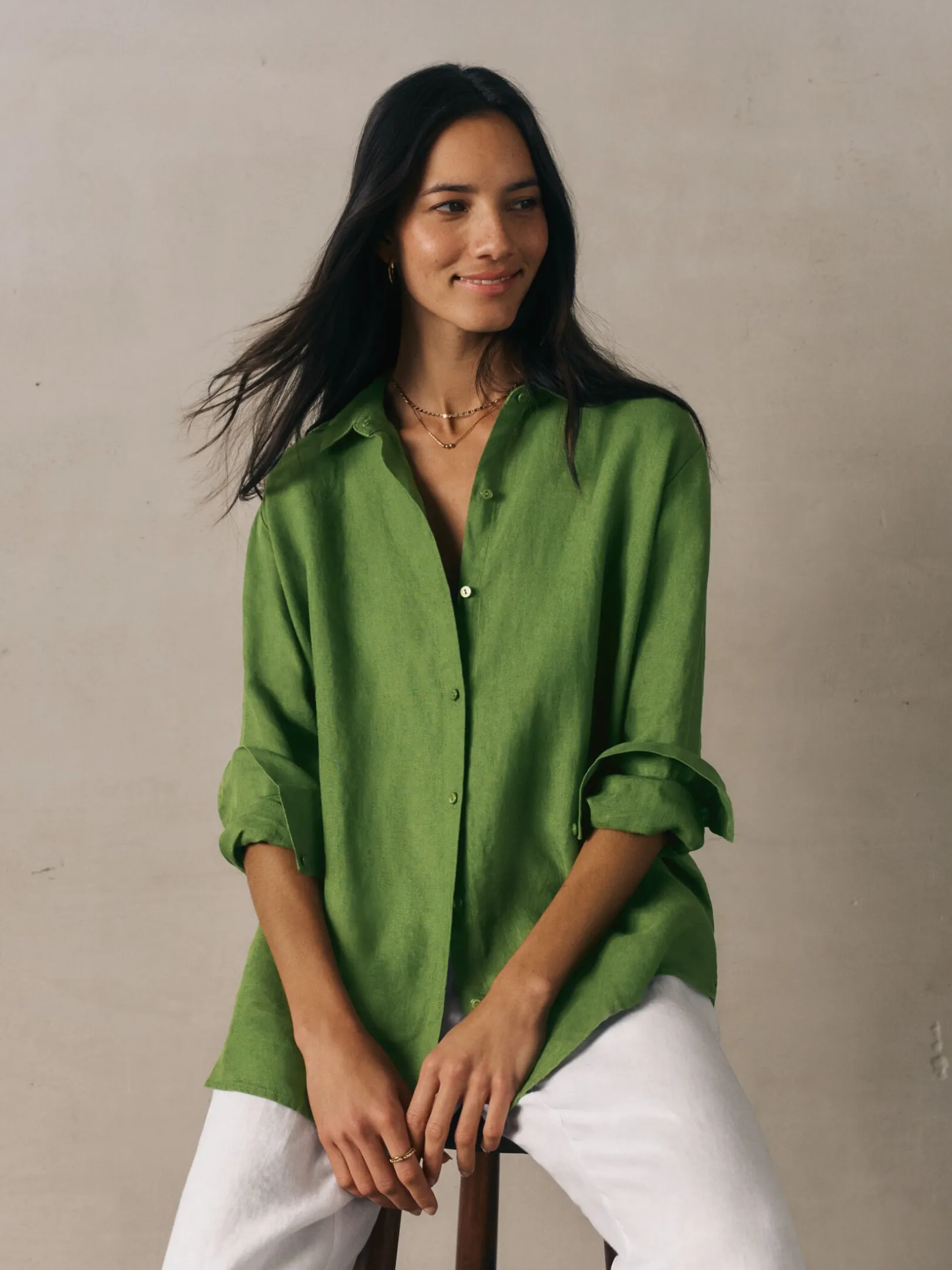 Organic Handkerchief Linen Classic Collar Shirt