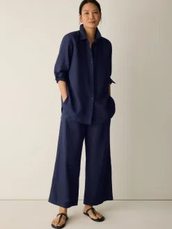 Organic Handkerchief Linen Classic Collar Shirt