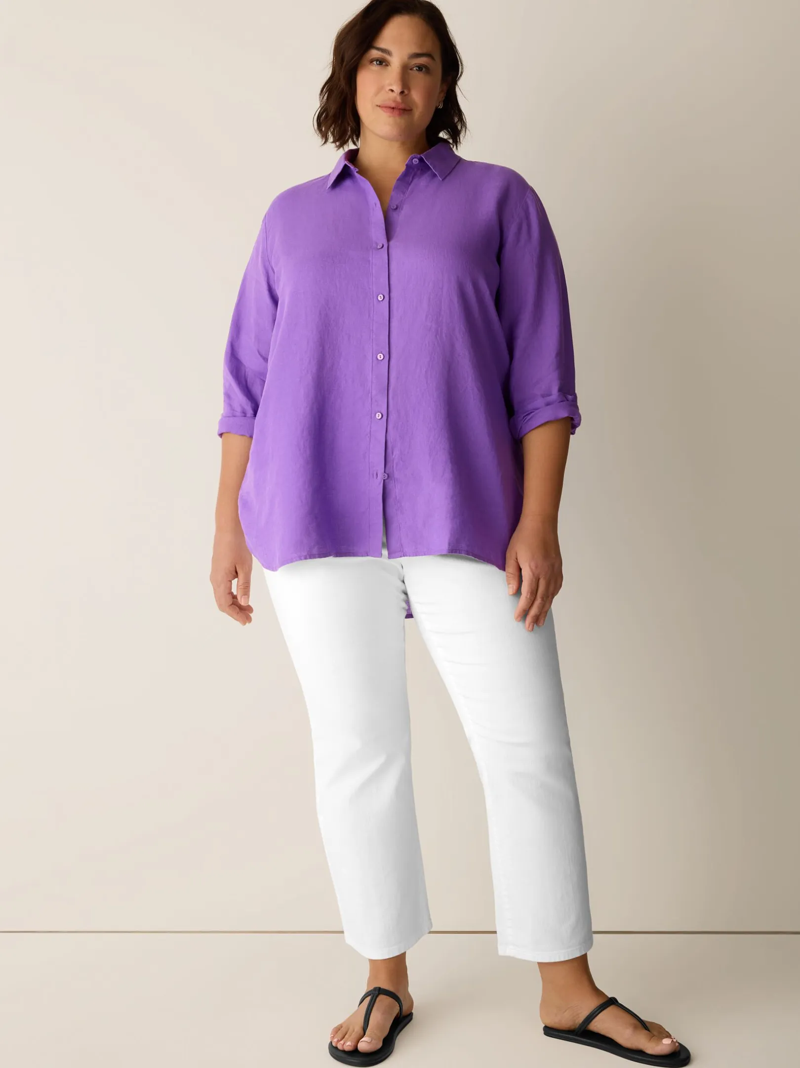 Organic Handkerchief Linen Classic Collar Shirt