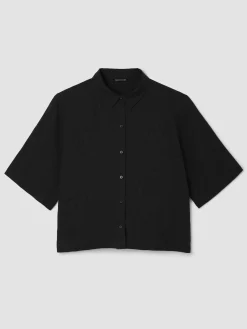 Organic Handkerchief Linen Elbow-Sleeve Shirt