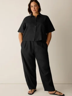 Organic Handkerchief Linen Elbow-Sleeve Shirt