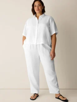 Organic Handkerchief Linen Elbow-Sleeve Shirt