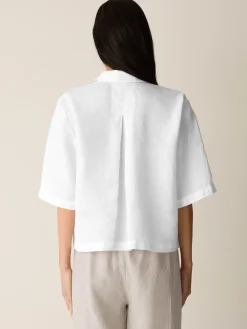 Organic Handkerchief Linen Elbow-Sleeve Shirt