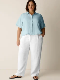Organic Handkerchief Linen Elbow-Sleeve Shirt