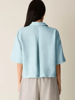 Organic Handkerchief Linen Elbow-Sleeve Shirt
