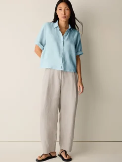 Organic Handkerchief Linen Elbow-Sleeve Shirt